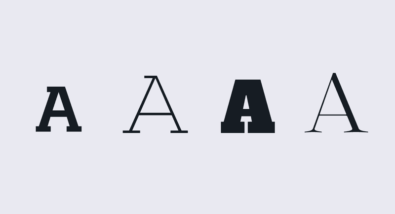 Imagem: Letras com serifa. Tipografia