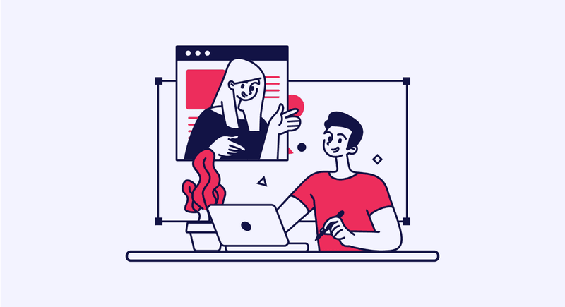 Ilustração de entrevista com usuários, ferramenta de Design Centrado no Usuário