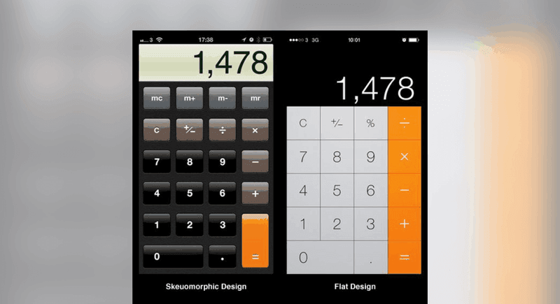 Imagem do design de interface da calculadora do Iphone